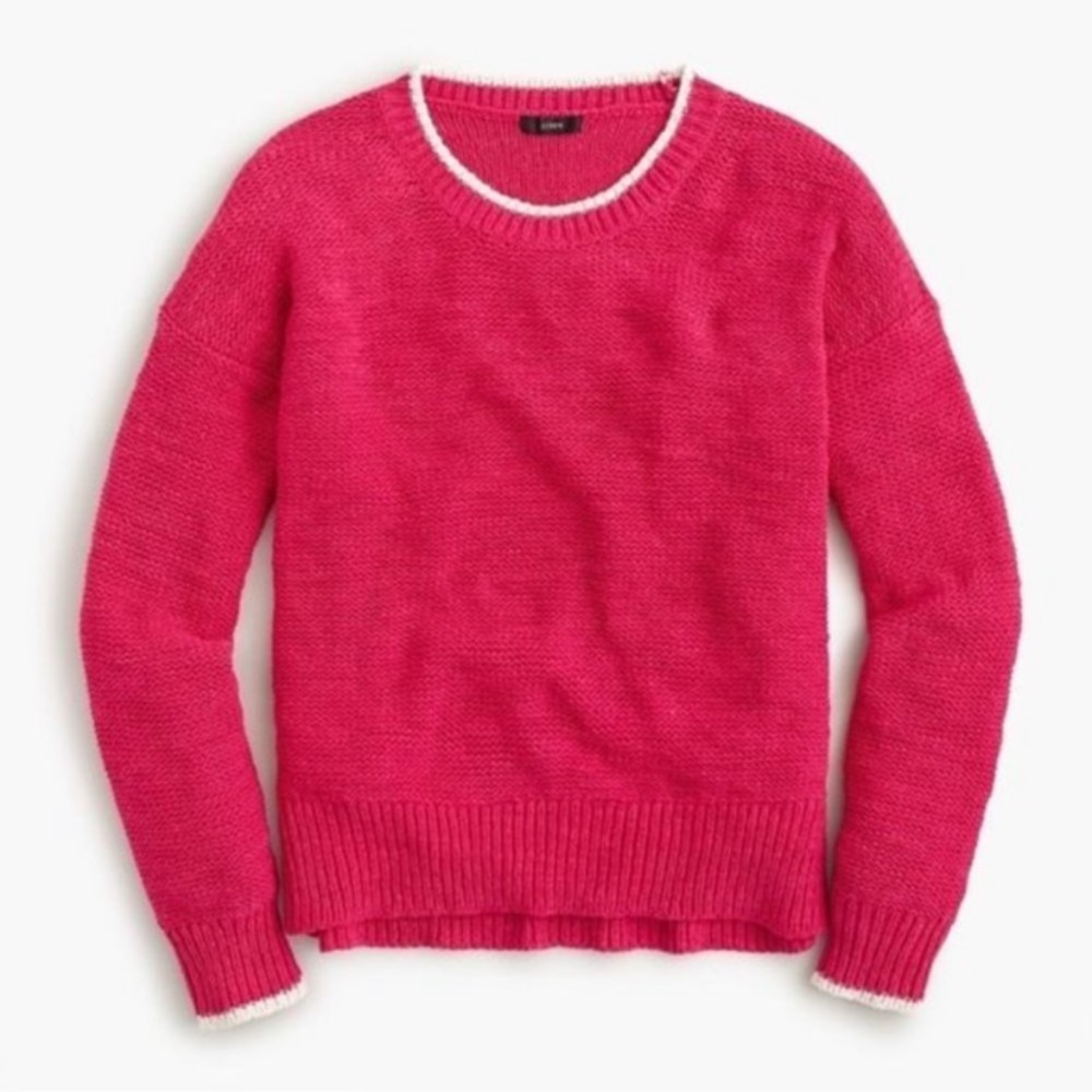 J. Crew Pink Tipped Beach Crewneck Sweater - XS